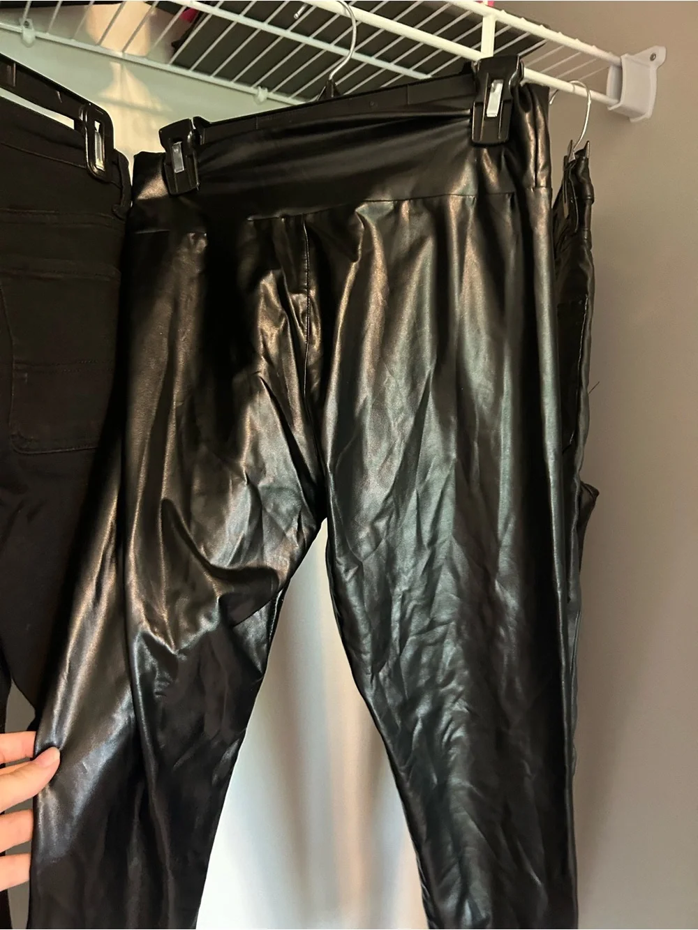 Black Faux Leather & Knit Pants Bundle